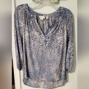 LAST CHANCE! Cynthia Rowley Lavender/blue/Gray Relaxed Silk Blouse